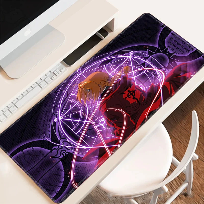 

FULLMETAL ALCHEMISTS Extended Pad Desk Mat Gamer Keyboard Gaming Accessories Mouse Mats Computer Desks Mousepad Anime Pc Cabinet