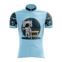 2022 mens short sleeve cycling jersey summer spandex blue astronaut bike top mountain bike mtb road bike cycling