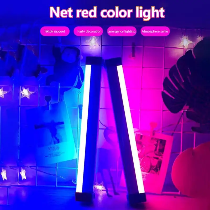 

Led RGB Night Light Photography Fill Light Colorful Atmosphere Lamp Tube Stick Lights Rechargeable Room Decor Light With Magnet