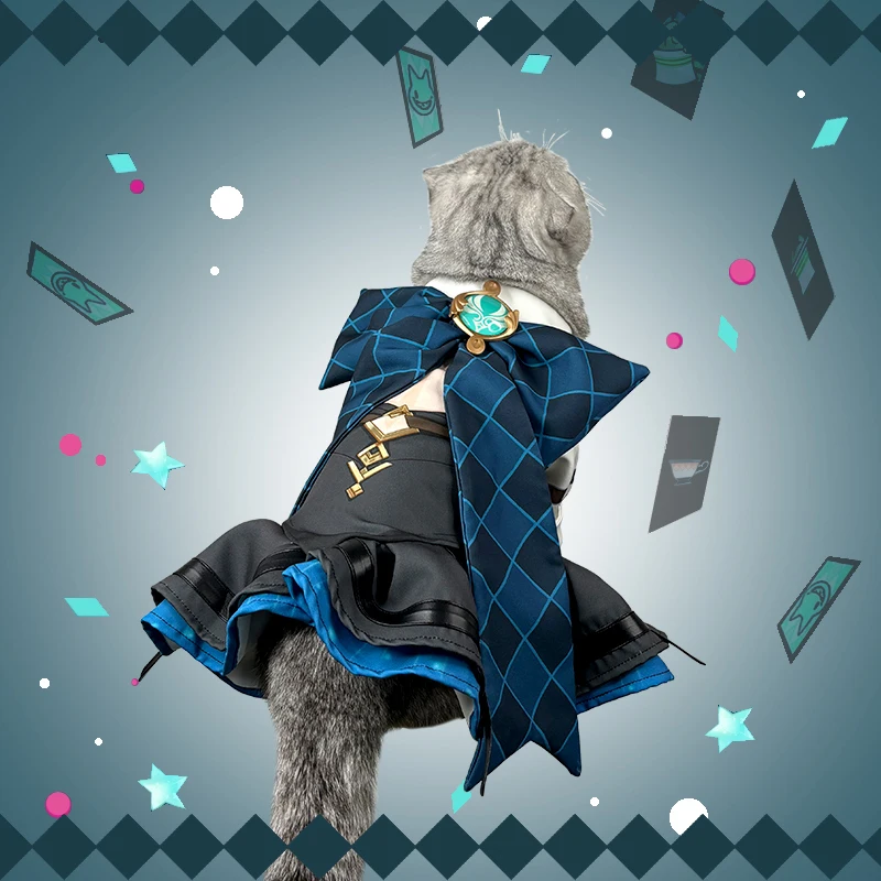 Игра Genshin Impact косплей линетт мультяшная одежда для маленького кошки пальто