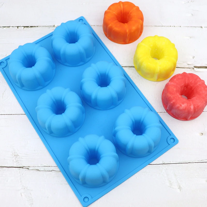 2 шт. мини-кастрюля для торта Bundt 6-полостная кастрюля антипригарная силиконовая