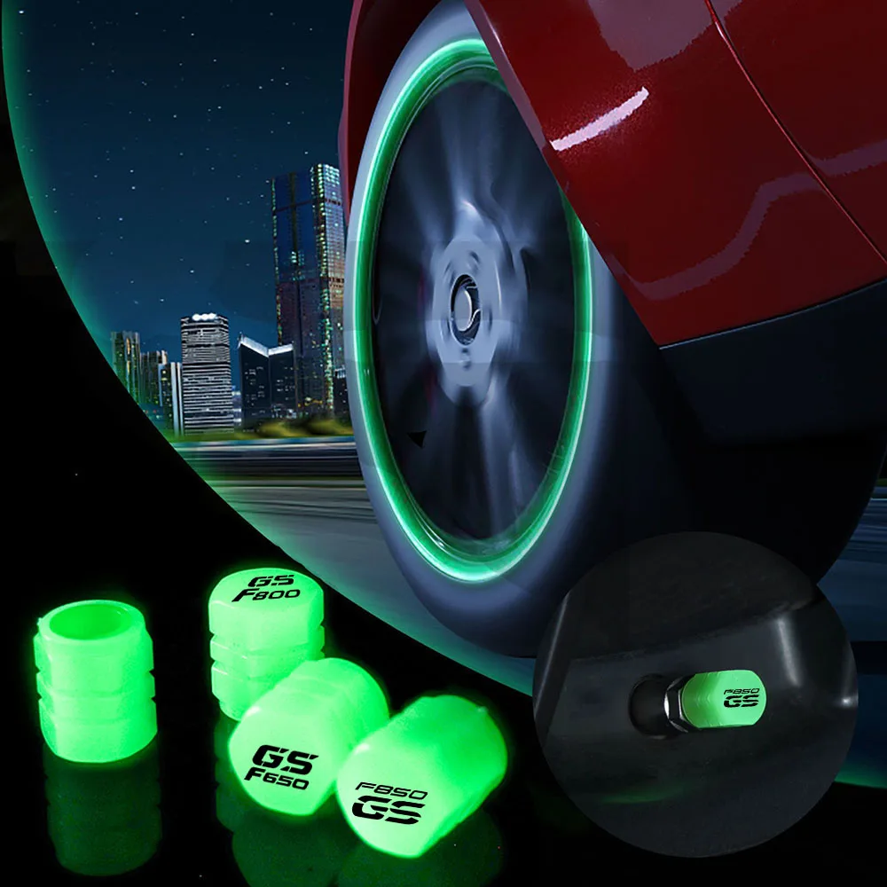 

4pcs Motorcycle Accessories Tire Valve Air Port Stem Cover Caps For BMW R1200GS R1250GS GS R1250HP F650 F750 F800 F850 Luminous