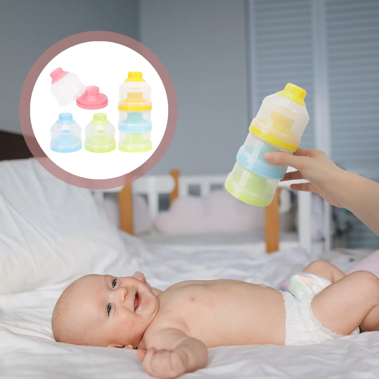 

2 pcs Baby Milk Powder Dispenser Formula Dispenser 3 Layers Storage Formula Container