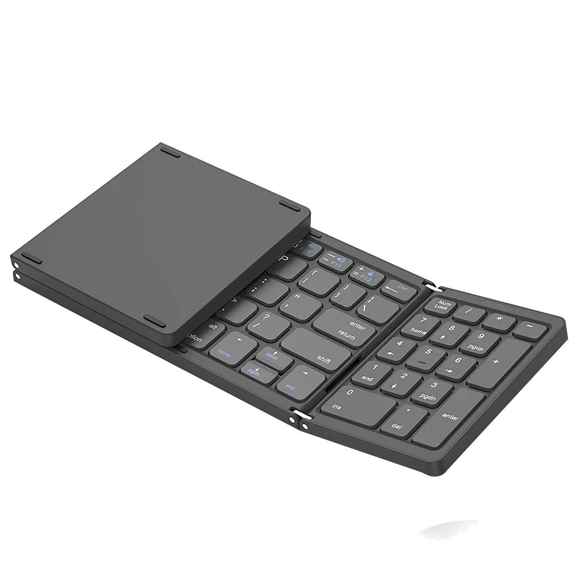 

Foldable Bluetooth Keyboard, USB Rechargeable Wireless Keyboard for IOS, Android, Windows PC Laptop Smartphone-Gray