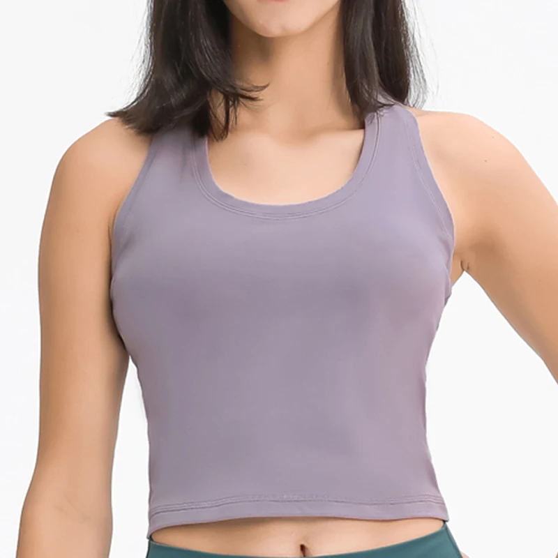 Nepoagym FEELING Women Longline Racerback Crop Tank Tops Basic Lounge Slim Fit Workout Tops for Gym Yoga Fitness