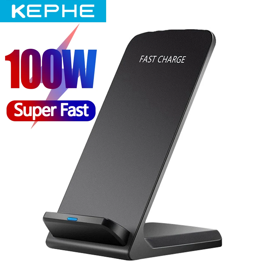 

100W QI Wireless Charger Quick Charge 3.0 Fast Charging for iPhone 8 10 XR Samsung S10 S9 S8 2-Coils Stand 5V/2A & 9V/1.67A