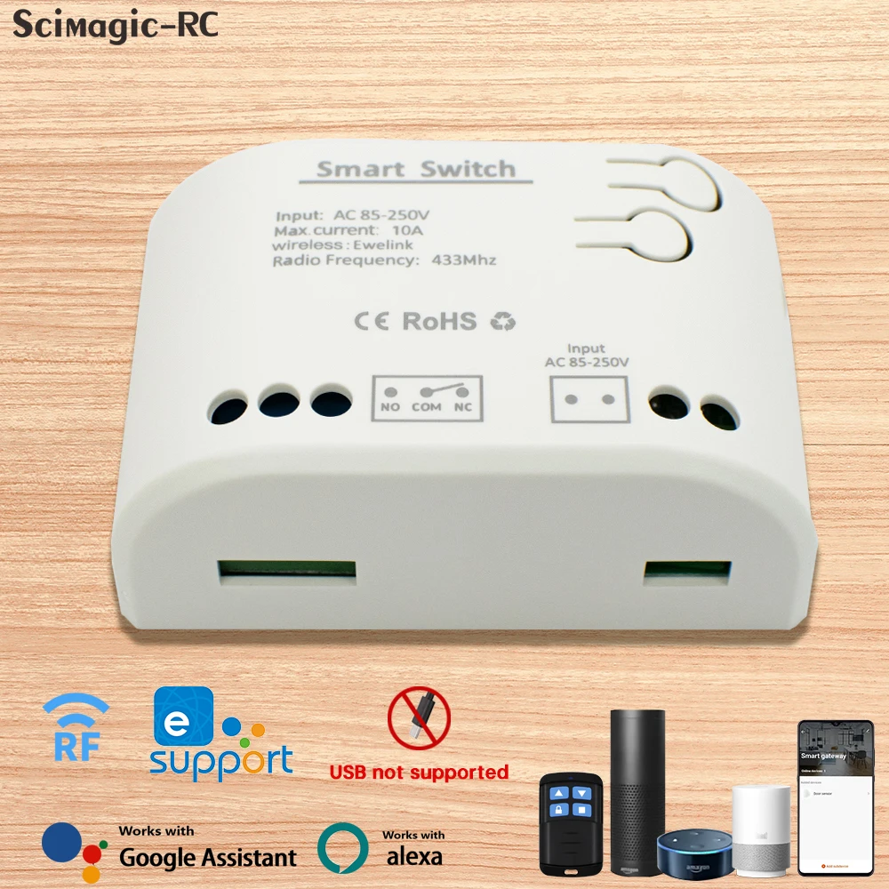 

Беспроводной WiFi релейный переключатель Ewelink, 1 канал, 433,92 МГц, обучающий код, дистанционное управление, 12 В, таймерный переключатель