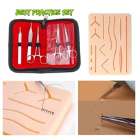 25pcs surgical suture training kit skin operate suture practice model training pad needle scissors tool kit medical teaching