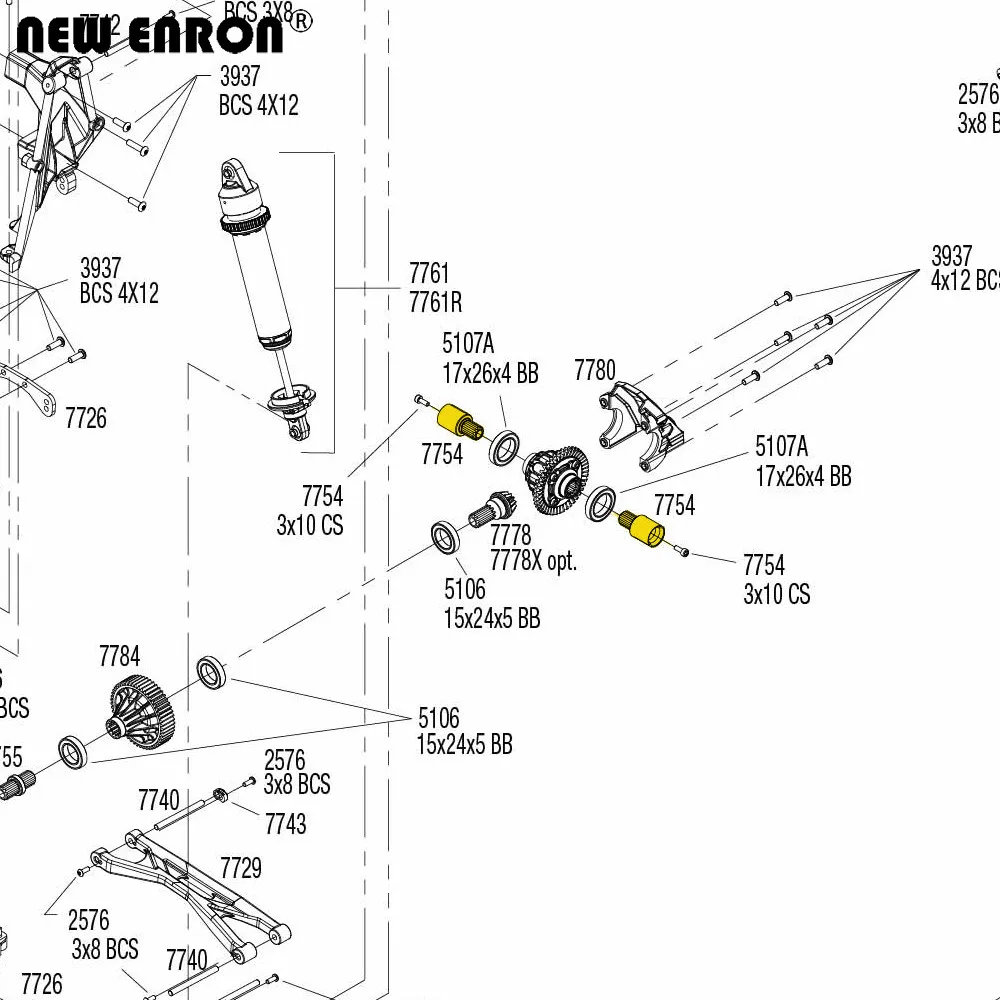Металлическая чашка ENRON 11T, № 7754, 7754X, для радиоуправляемого автомобиля, 15 Traxxas X-Maxx, XMAXX 77076-4, 6S, 77086, 8S, запчасти для обновления, 2 шт. (art.: 3920bb5752871) - 3920bb5752871