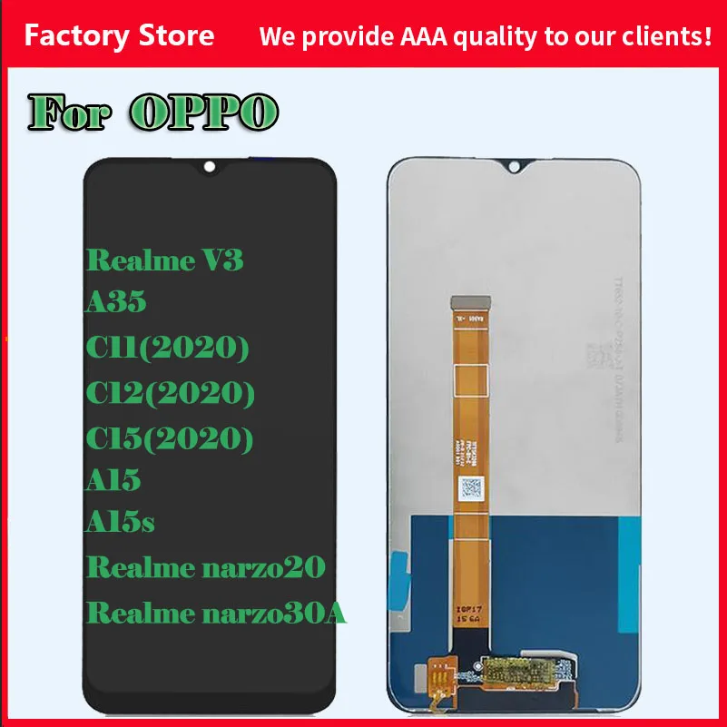 ЖК-дисплей AAA для OPPO realme v3/A35/c11/c12/c15 2020/A15/A15s/realme narzo20/realme narzo30A