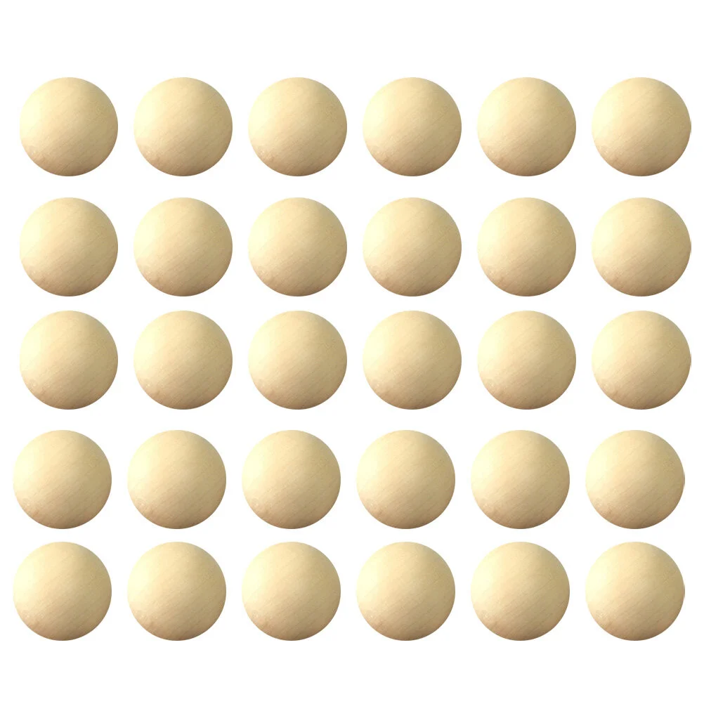 

60 шт. деревянные бусины, простые декоративные круглые непористые шарики «сделай сам», круглые незавершенные поделки