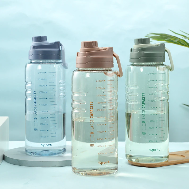 

Large Capacity Water Bottle Outdoor Sport Time Scale Reminder Cup High Temperature Plastic Water Cup For Fitness Exercise Studen