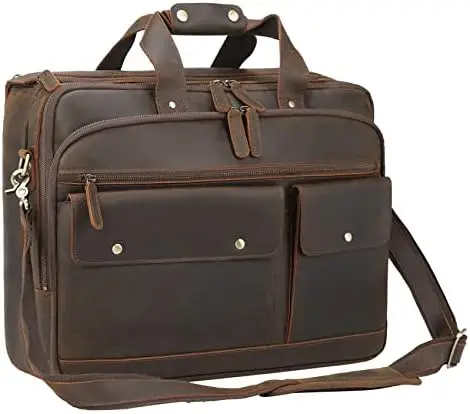 

Мужской кожаный портфель для ноутбука 17 дюймов, деловой дорожный мессенджер на ремне через плечо, чехол для ноутбука 18 дюймов