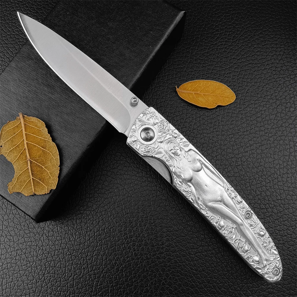 

Goddess Hunting Pocket Knife 3.18" High Quality Stainess Steel Blade Aluminium Alloy Handle Edc Outdoor Survival Folding Knives