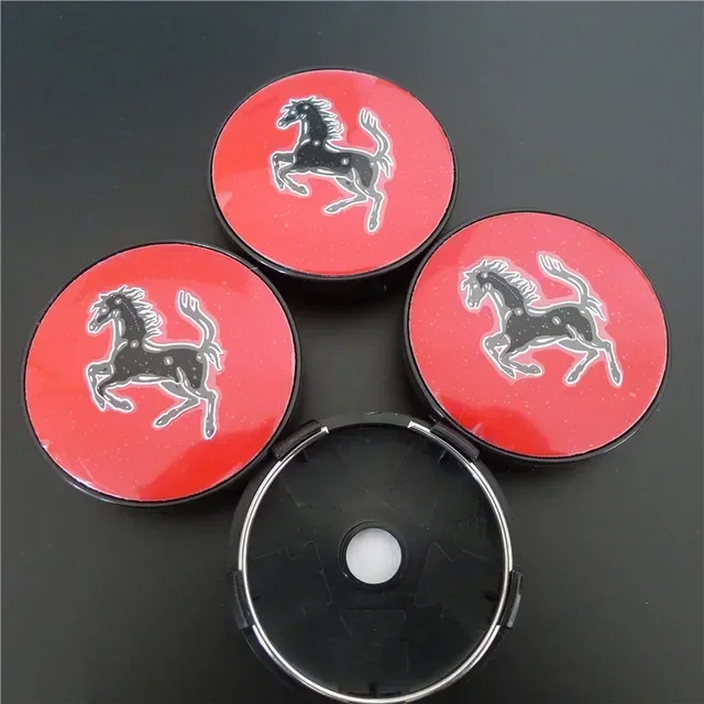 

4 шт., 60 мм, колпаки на центра колеса, подходят для Ferrari, стайлинговые диски, крышка ступицы, эмблема лошади, значок, автоаксессуары