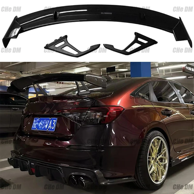 Высококачественный задний спойлер на крышку багажника из углеродного волокна GT