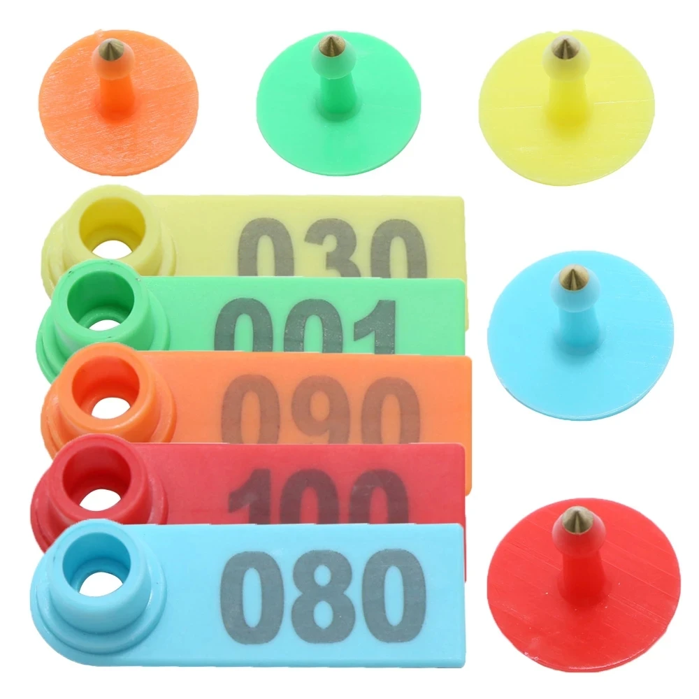 100Pcs Tag for animals Sheep Ear Tag Goat Tag Marker Earrings Numbering of Livestock Earring Cards Farm Animal Identification