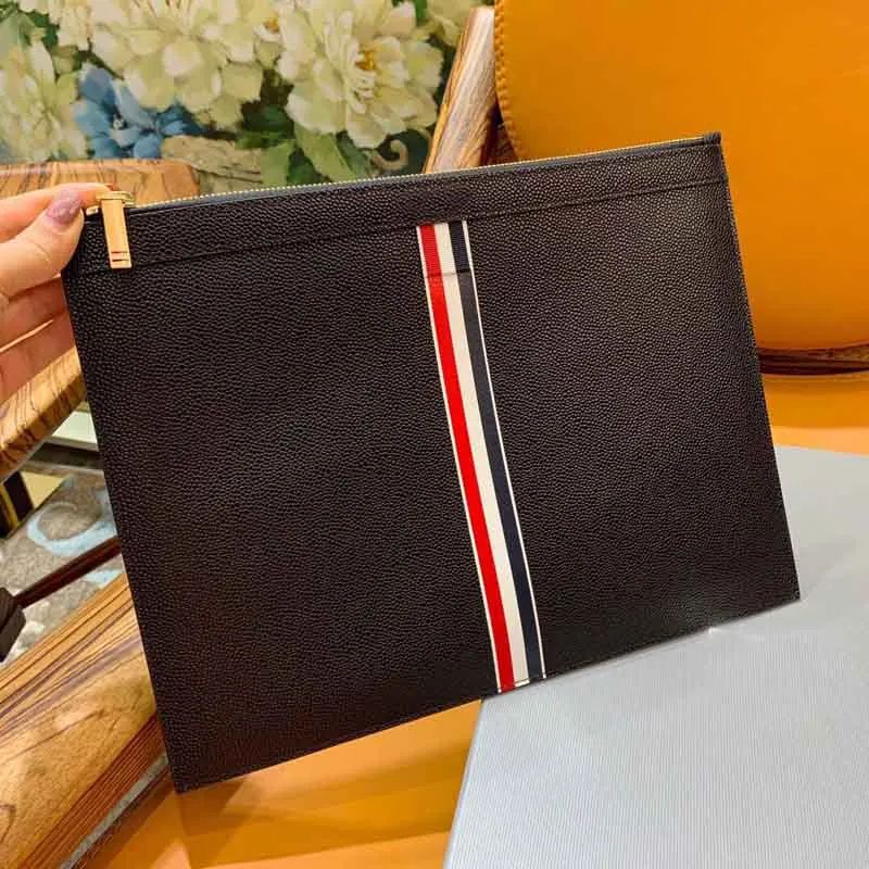 

Деловая сумка-клатч TB THOM средней длины RWB, модная дизайнерская мужская сумка в полоску, высококачественные мягкие вместительные кошельки из кожи