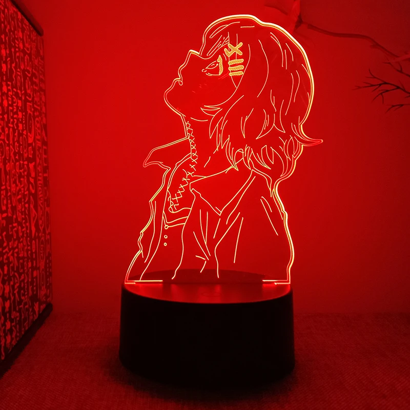 Tokyo Ghoul Juuzou 3d Led Lamp Bedroom Manga Ninght Lights Anime Figure Acrylic Portrait Avater Room Decor Children's Gift
