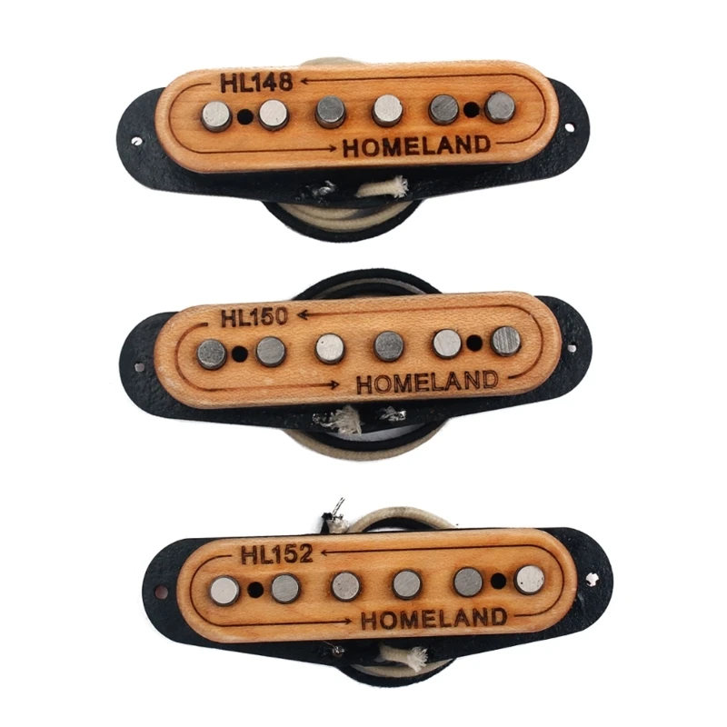 

3 Pieces HL148/HL150/HL152 Maple Single Coil Pickup Set for Neck Middle Bridge Guitar Musical Instrument Accessory Kits