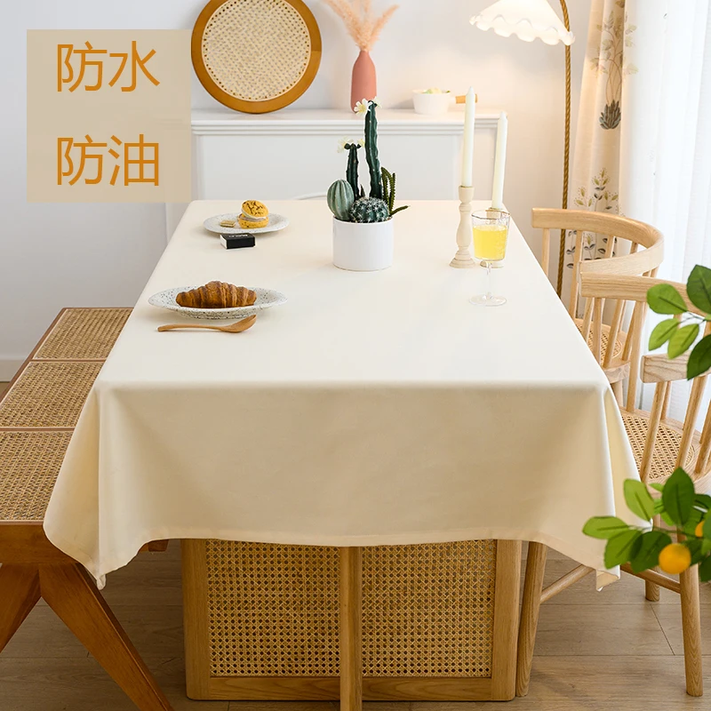 

Table cloth is washable, oil resistant, waterproof, cotton and linen tablecloth, simple and modern