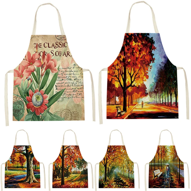 

Кухонный Фартук WQWT0033 для женщин, без рукавов, из хлопка и льна