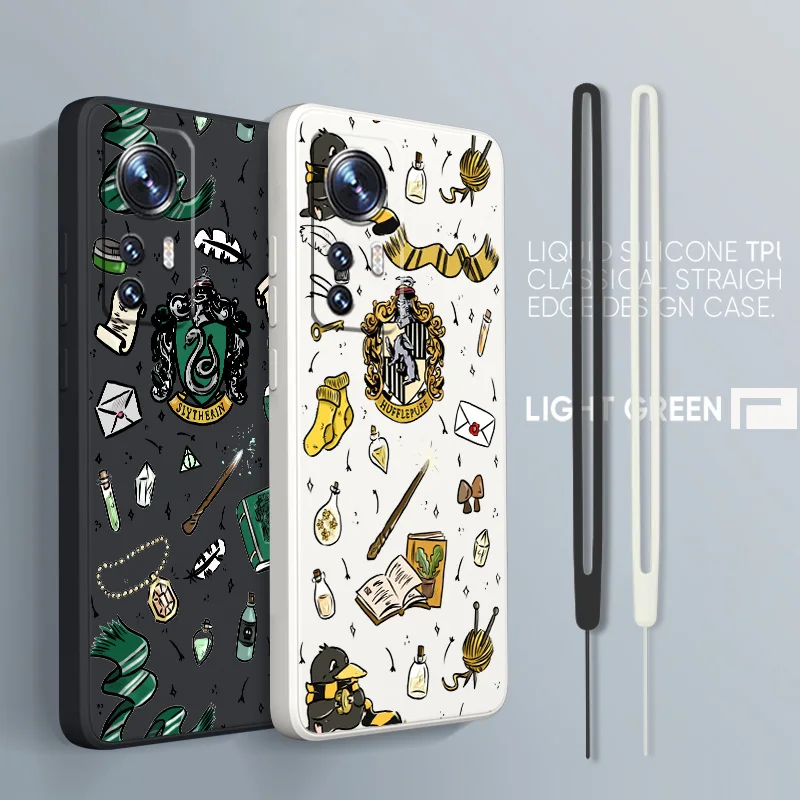

Deathly Hallows Harrys Potter For Xiaomi Mi 13 12T 11i 11X 10S 10 Pro Lite Liquid Rope Silicone Black Phone Case
