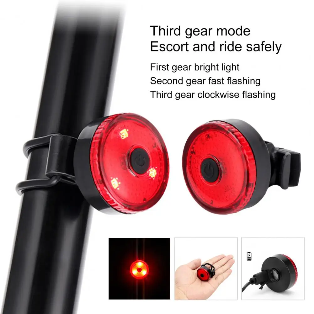 

USB Rechargeable Bike Light Slippage Prevent Energy-saving Perfectly Fitment Bicycle Tail Light with Strap for Outdoor