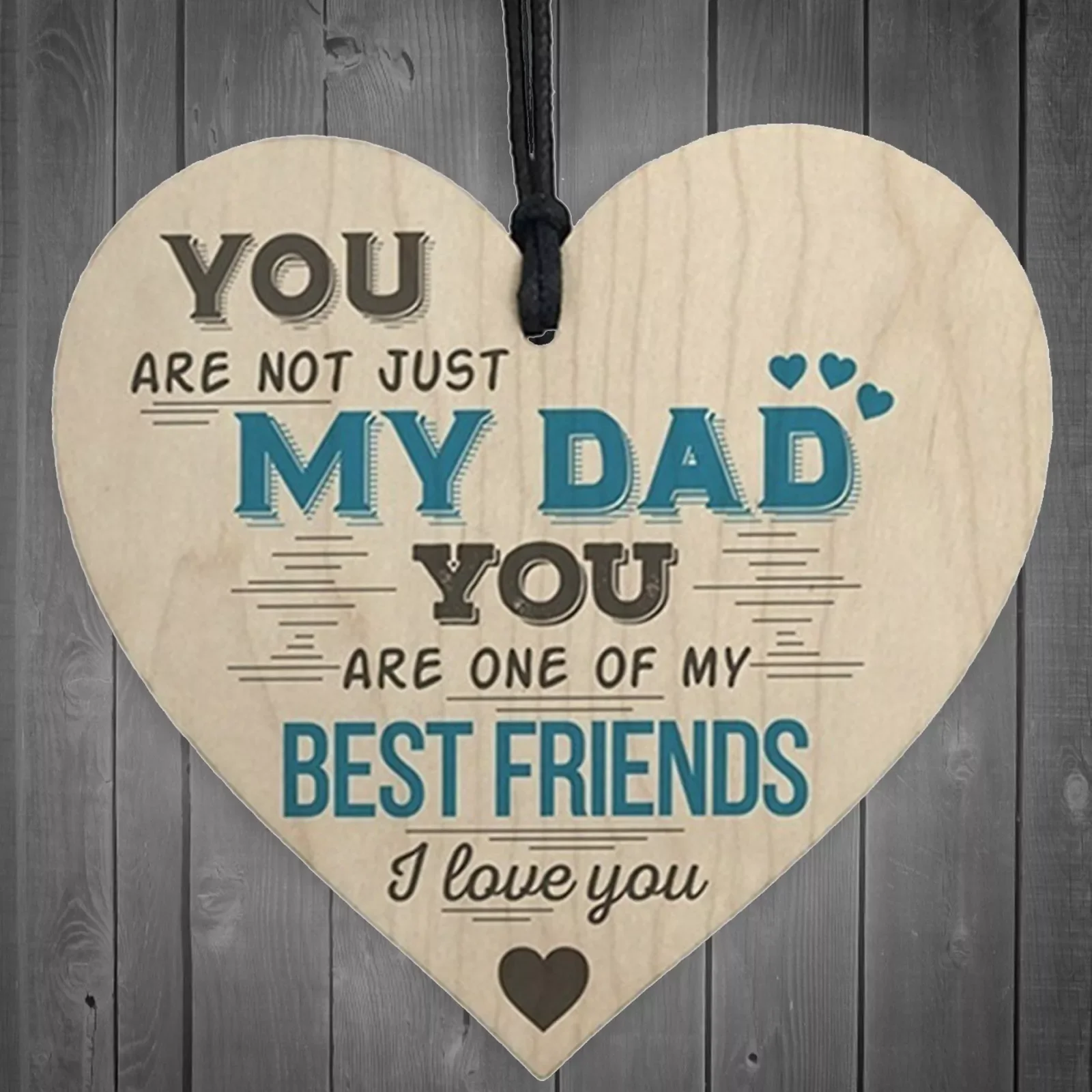 

10x10cm Fashion Wooden Door Hanging Ornament Crafts Heart Birthday Festival Decoration For Father's Day Gift Hanging Accesso