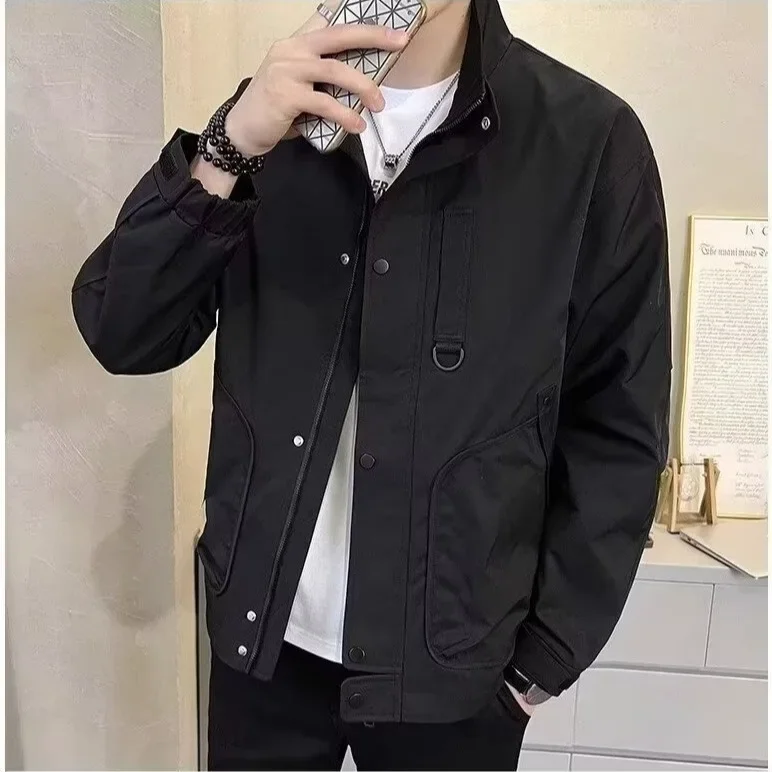 Модная мужская рабочая одежда куртка свободного кроя повседневный тканевый топ