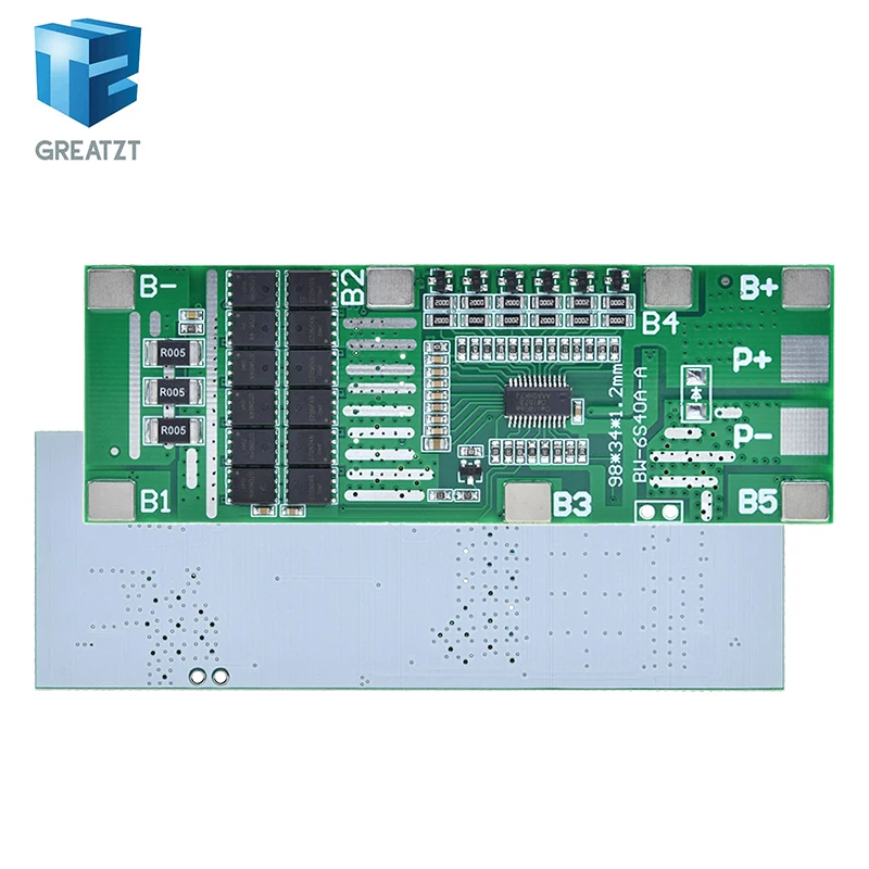 Литий-ионный аккумулятор TZT 24 В 6S 40 А BMS 18650 плата послепродажного освещения на