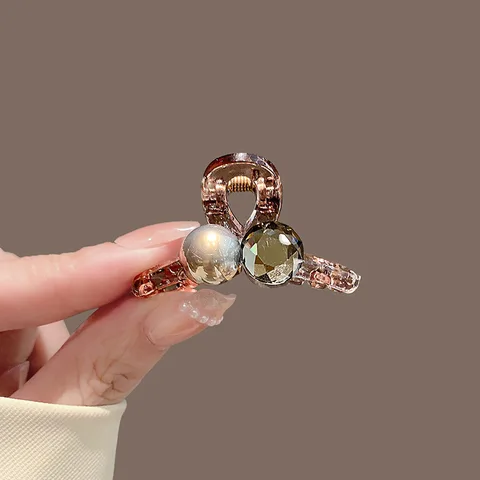 Акриловый мини-заколка-краб с искусственным жемчугом