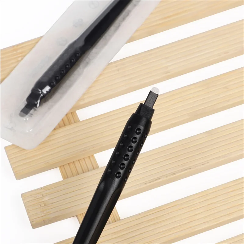 

5PCS Disposable Microblade Pen Permanent Make Up LaminasTebori Black 0.15mm Needles Embroidery Blades with Cap