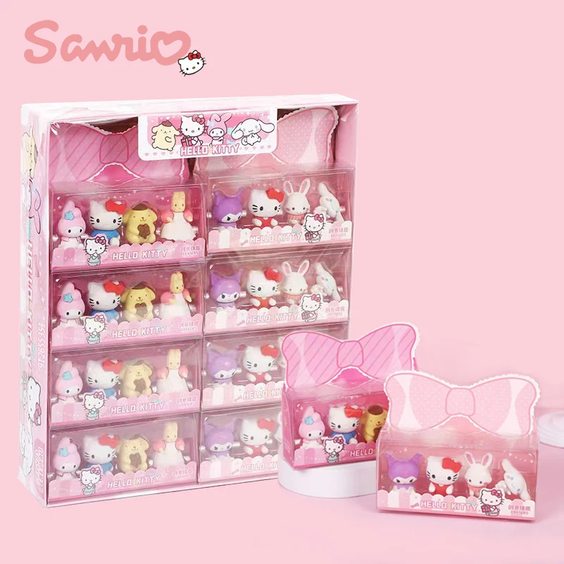 

Sanrio Erasers Kawaii Hello Kitty My Melody Kuromi Cinnamoroll Releasable Eraser Doll School Office Supplies Students Stationery
