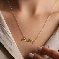 personalized name necklace custom pendant stainless gold chain necklaces for women customized letter jewelry birthday present