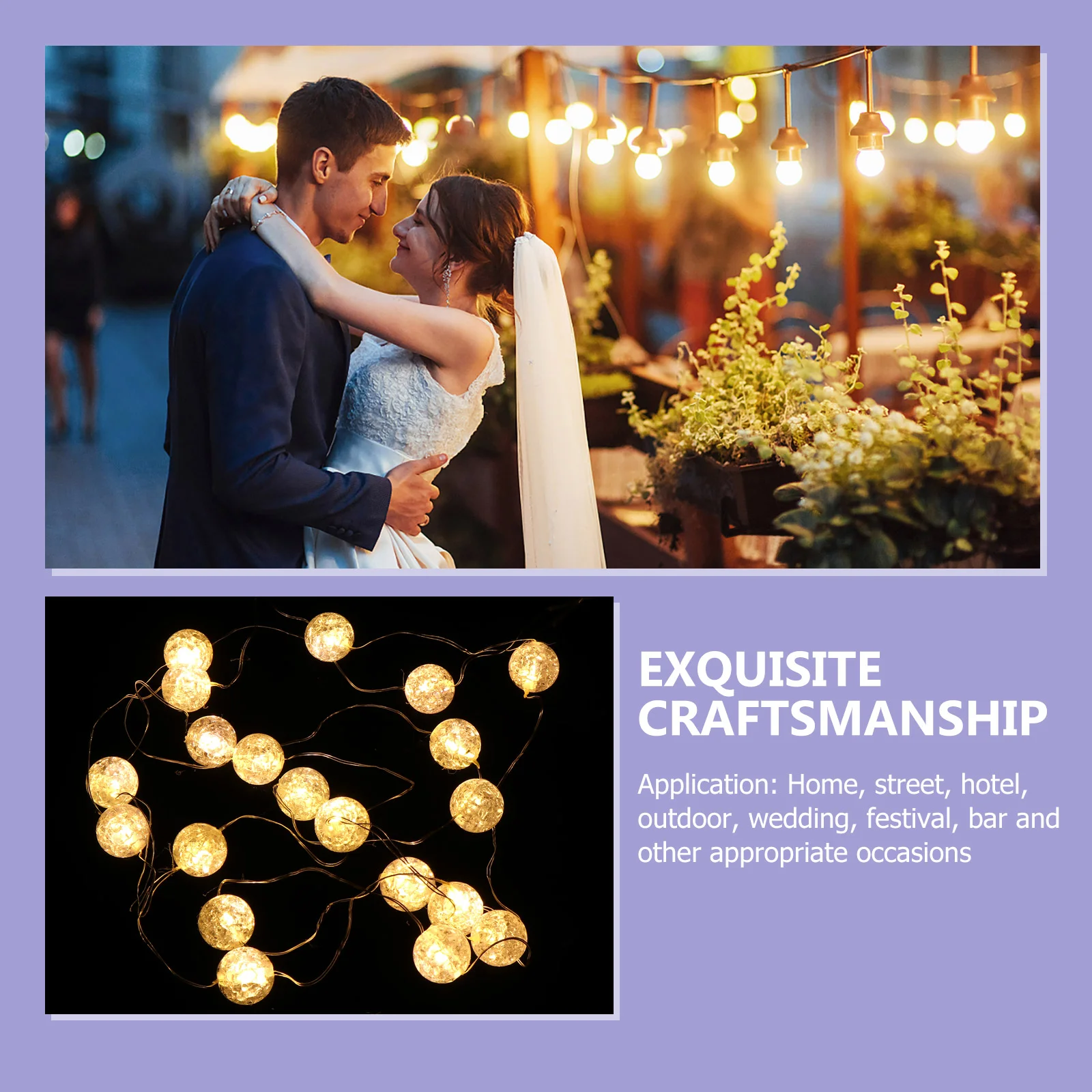 Трещина Шар Освещение Цепь Лампа Украшение Фестиваль Декор Форма Орнамент Столб