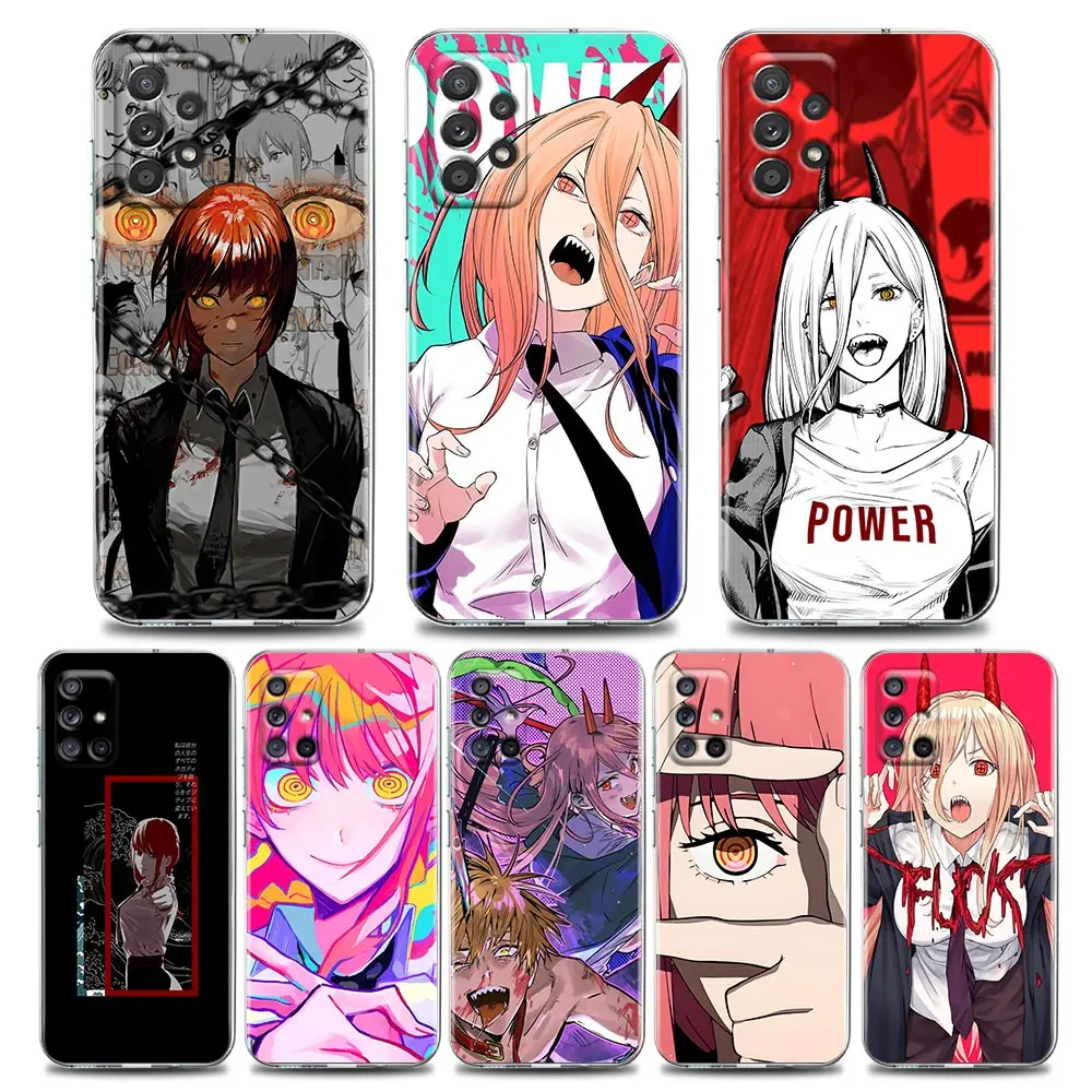 

Chainsaw Man Anime Clear Case For Samsung Galaxy A54 A72 A52 A32 A23 A73 A53 A71 A33 A41 A31 A21 Silicon Case Cover Makima Power