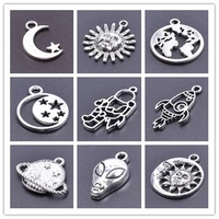 planet astronaut charm pendant diy anklets necklace accessories moon stars charms for jewelry making supplies handmade component