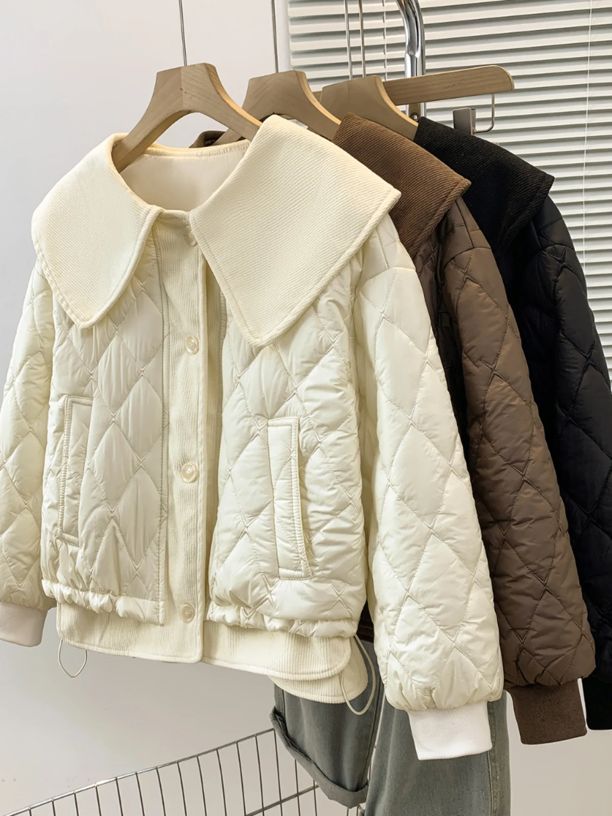 Корейская куртка больших размеров с воротником для куклы на хлопковой подкладке