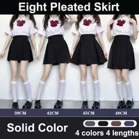 Japanese School Dresses Girl Seifuku Eight Pleated Skirt JK Uniform Sailor Suit Half Skirt Grey Black Navy Brown Student Skirt