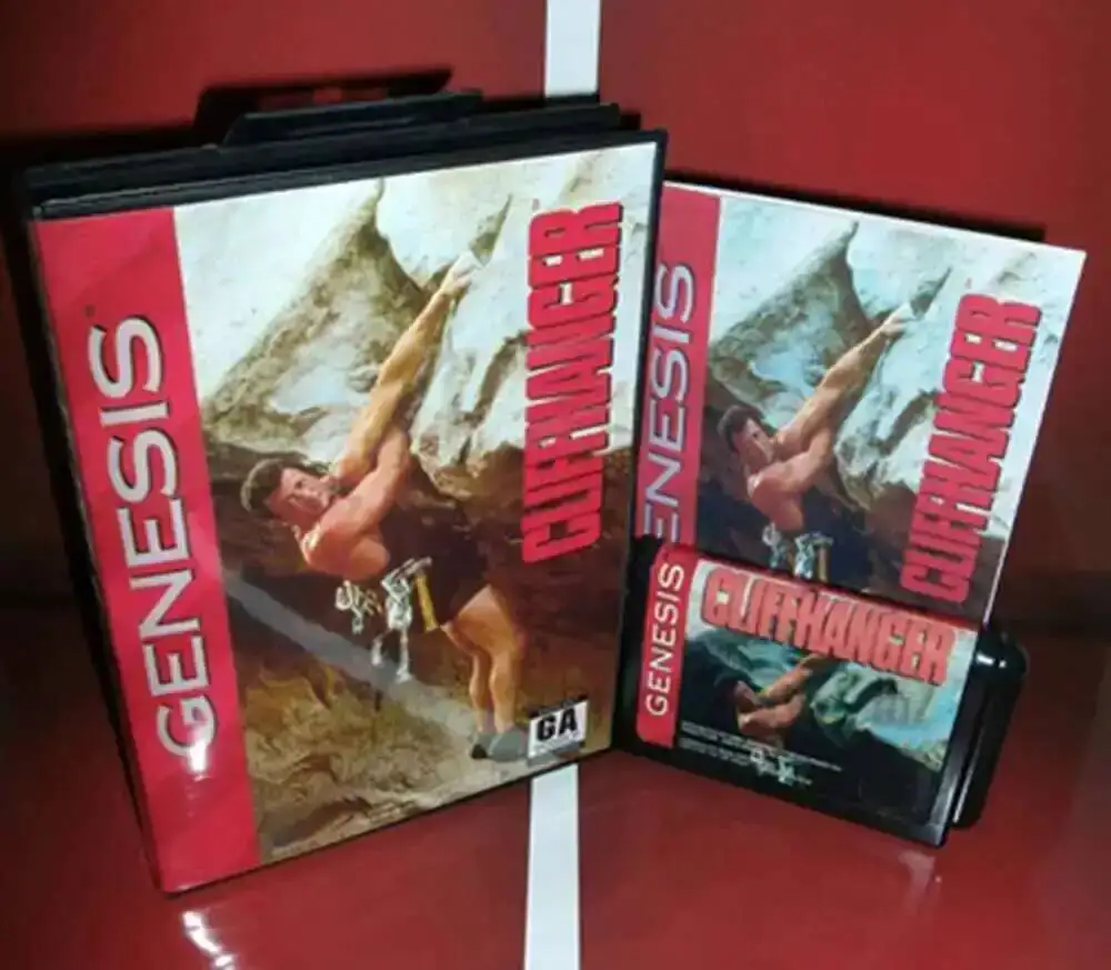 Фото Cliffhanger с коробкой и ручным картриджем для 16-битной игровой карты Sega MD системы Megadrive Genesis №1