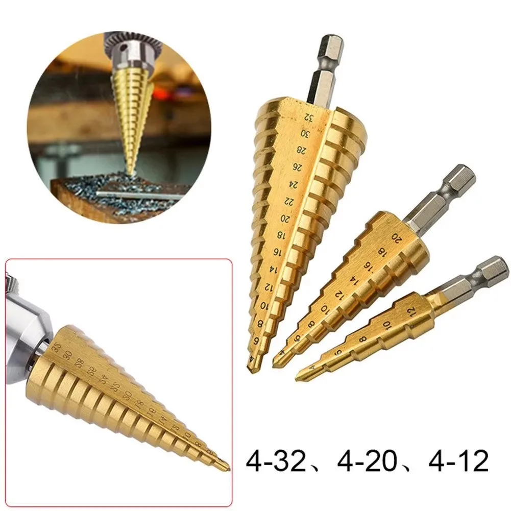 Фото Perfect Steel Step Cone Titanium Drill Bit Tool Hole Cutter Tools Home Supplies №4
