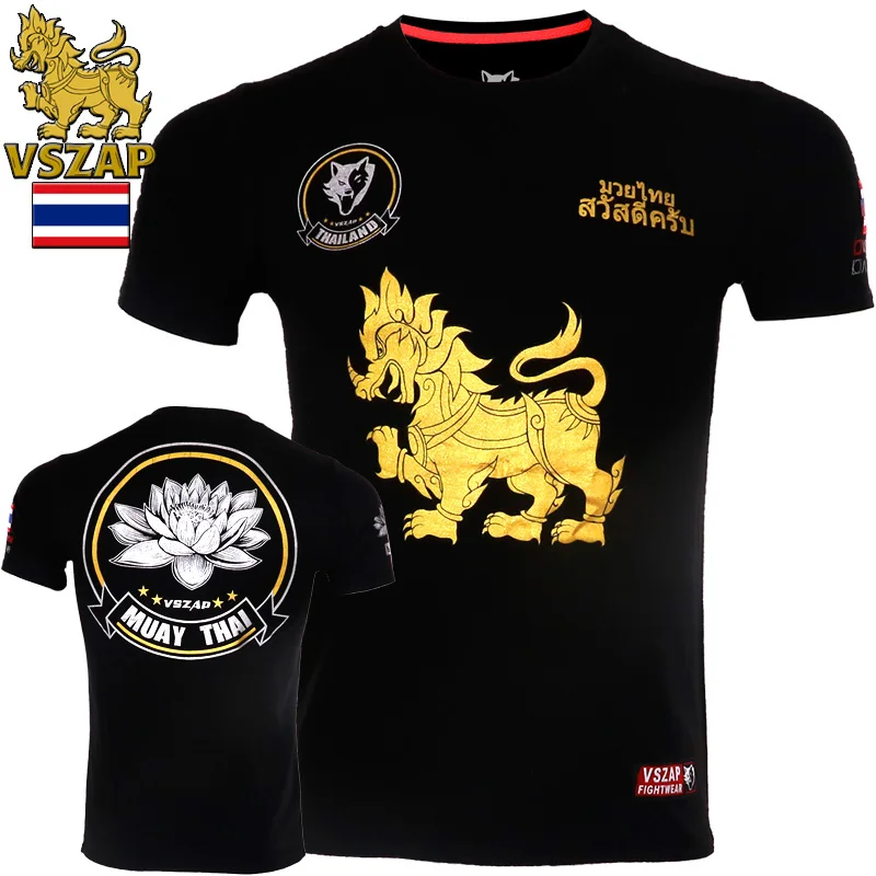 Фото VSZAP файтинговые футболки, быстросохнущая футболка для MMA Rashguard, боксерская футболка, мужская тренировочная футболка для смешанных боевых искусств №5