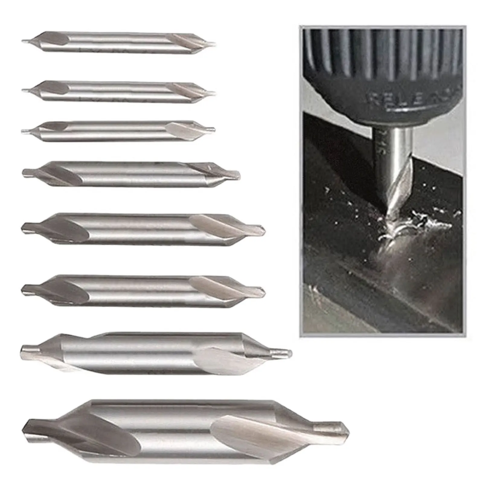 

HSS Combined Center Drills 60 Degree Countersinks Angle Bit Set 1.0mm 1.5mm 2.0mm 2.5mm 3mm 4mm 5mm 6mm Metal Drill Bit