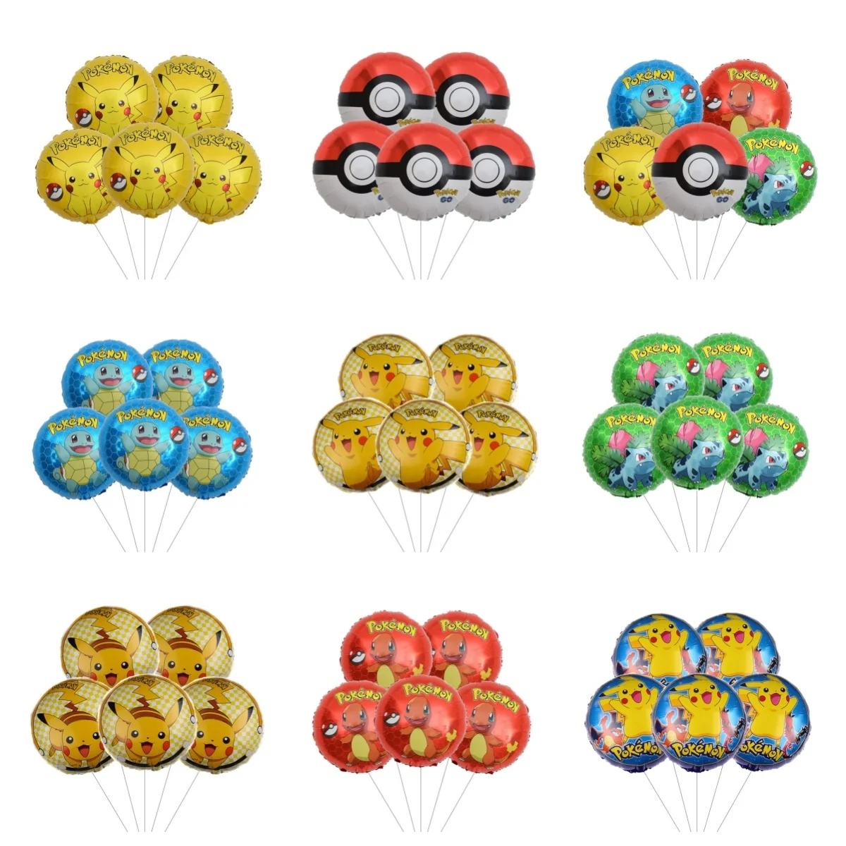 Фото 5pcs Pokemon Pikachu Go Aluminum Foil Balloon Birthday Party Decorations Boy Girl Gifts Air Globos Baby Shower Kids Party Gifts №1