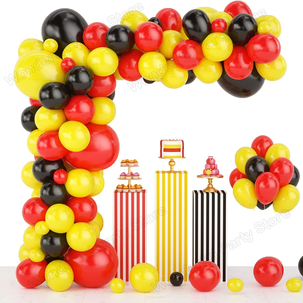 

113Pcs Yellow Balloon Garland Arch Kit Red Black Latex Balloons Christmas Baby Shower Wedding Birthday Party Decorations