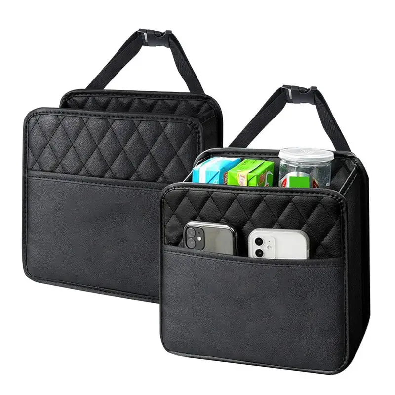 

Backseat Car Organizer PU Leather Car Backseat Organizer Interior Storage Supplies For Backseat Wear Resistant Large Capacity