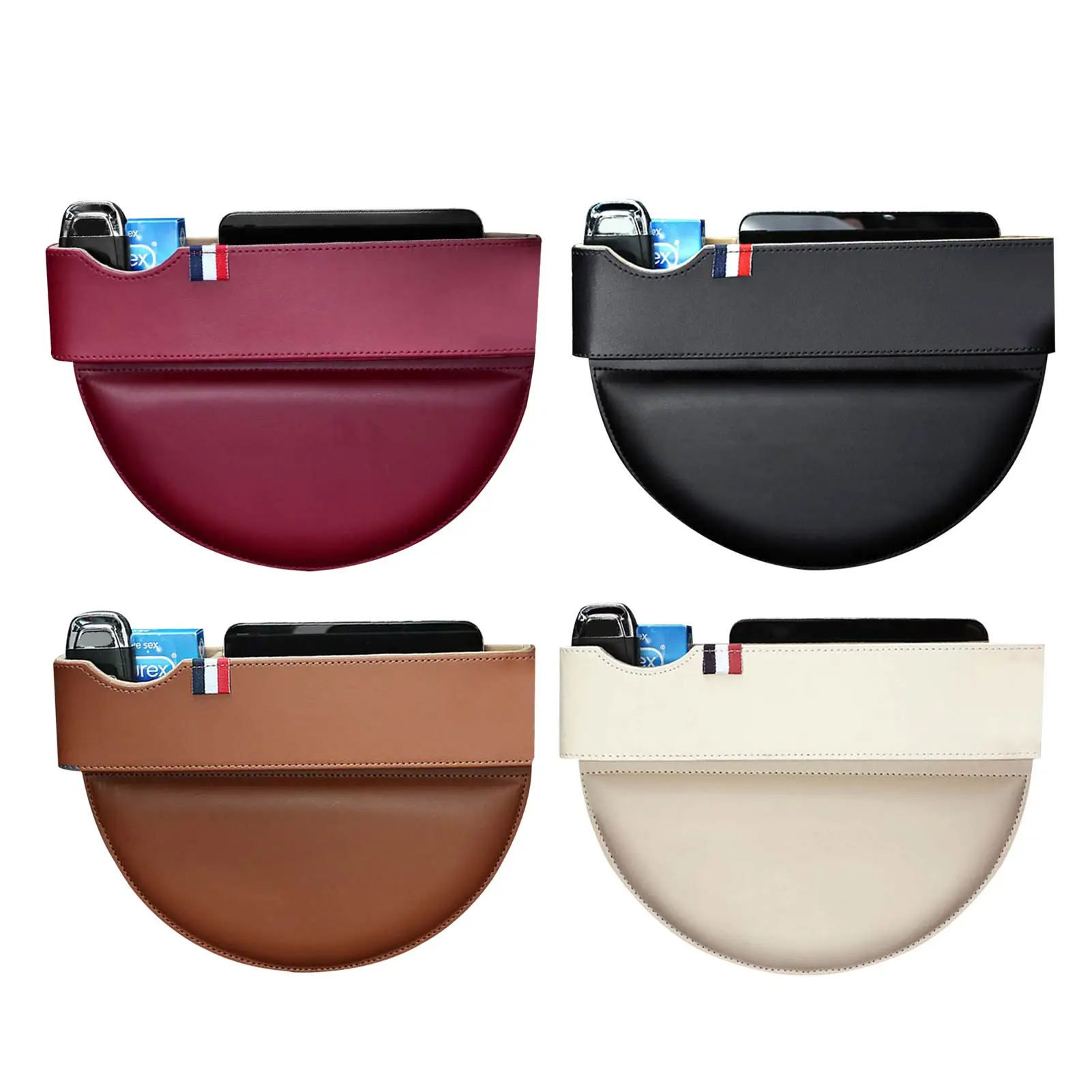 

Car Seat Crevice Storage Box Universal Car Seat Gap Filler PU Leather Car Pockets Console Organizer For Cards Phones Keys Wallet