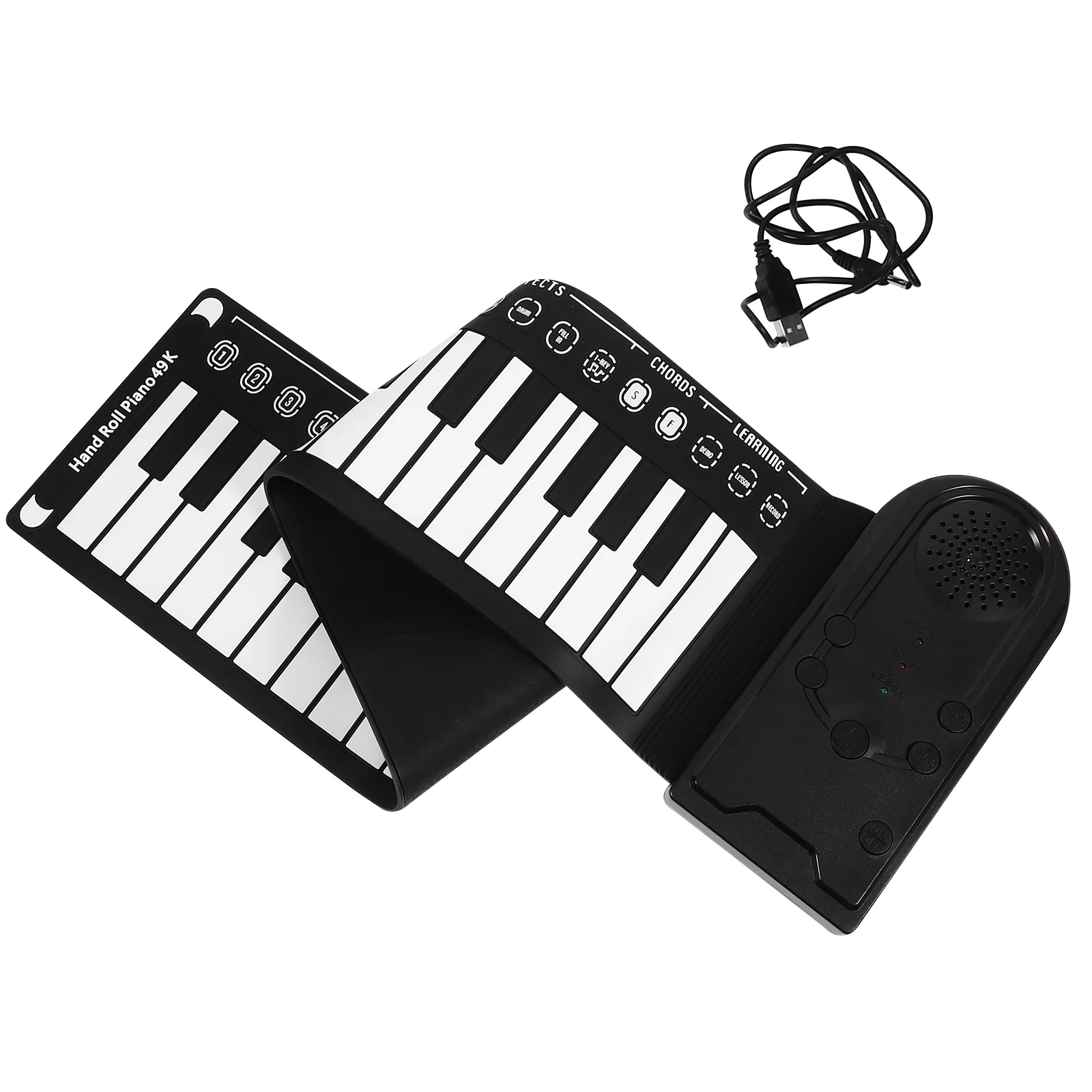 

49 Keys Roll Piano Piano Mat Kids Rock Roll It Piano Curly Rollable Piano Silica Gel Flexible Piano Folding Piano Keyboard Child
