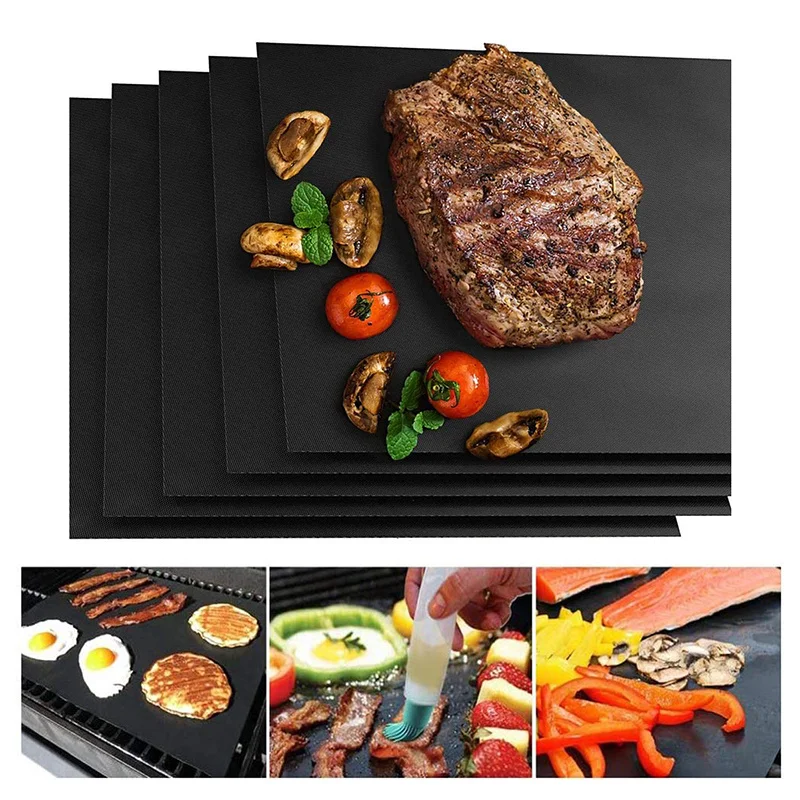 Non-stick BBQ Grill Mat Reusable Baking Mats Cooking Grilling Sheets Heat Resistance Pad Easily Cleaned Camping Kitchen Tools